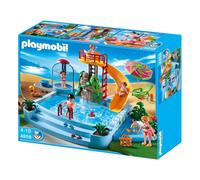 Playmobil 4858 Set Di Costruzione Con Piscina E Scivolo Da 133 Pezzi