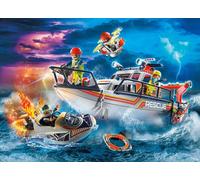 Playmobil 70140 kit di estinzione emergenza in mare incrociatore di salvatagg...