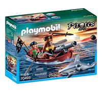 Playmobil - 70493 - Barca dei Pirati con Lo squalo Martello