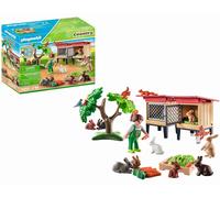 Playmobil 71252 Country Rabbit Hutch, Farm Animal Play Sets, Sustainable Toys, F