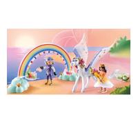 PLAYMOBIL 71361 Cavallo alato da decorare - Princess Magic - Con una principessa, un cavaliere e un arcobaleno da decorare - Dai 4 anni in su