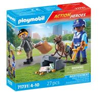Playmobil action heroes 71731 unità cinofila e ladro - 4+ anni