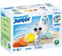PLAYMOBIL JUNIOR & Disney Razzo di Topolino e avventura spaziale, Giocattolo sostenibile da 1 anno, Regalo per i più piccoli, Favorisce l'immaginazione e il primo apprendimento, 71771