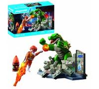 PLAYMOBIL Hero Showdown with Giant Lizard Set da gioco con statuine, Sfida eroica con lucertola gigante