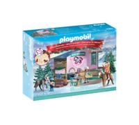 PLAYMOBIL Christmas Baking at the Riding Café Set da gioco con statuine, Calendario dell’Avvento Cavalli della cascata
