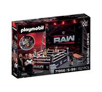 PLAYMOBIL | WWE® | RAW Ring Collectors Set | Ring da wrestling con CM Punk, Seth Rollins, arbitro, cameraman e accessori | Per fan da 5 anni | 71956