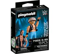 PLAYMOBIL | WWE® | Stone Cold Steve Austin | Personaggio Superstar con accessori e base | Per fan da 5 anni | 71959