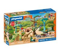 PLAYMOBIL | Animals & Friends | Zoo Parco avventura con animali | 3 piattaforme con funivia e ponte sospeso | gioco per bambini dai 4 anni in su | 72070