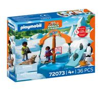 PLAYMOBIL | Animals & Friends | Zoo Visita agli animali artici | Pinguini e foche con giostra per mangiare | giocattolo per bambini dai 4 anni in su | 72073