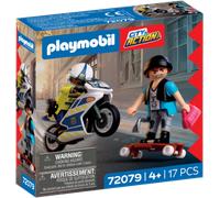 PLAYMOBIL City Action Inseguimento in moto della polizia | Agente di polizia insegue il ladro su longboard | Stimola la creatività | Giocattolo per bambini dai 4 anni in su | 72079