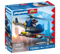 PLAYMOBIL City Action Elicottero della polizia | Con agente di polizia, rotori rotanti e funzione di sparo | Divertimento senza fine | Giocattolo per bambini dai 4 anni in su | 72080