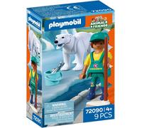 PLAYMOBIL 72090 - Zoo: Orso Polare e Guardiano dello Zoo - 1 pz.
