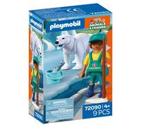 Playmobil 72090 zoo: orso polare e guardiano di zoo