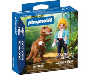 PLAYMOBIL 72172 - DuoPack - T-Rex con Ricercatrice - 1 pz.