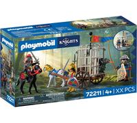 PLAYMOBIL | Knights | Rapimento del drago | Carrozza con gabbia, cucciolo di drago, cavalieri, cavalli e set di armi | Per bambini dai 4 anni in su | 72211