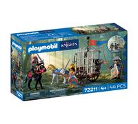 PLAYMOBIL | Knights | Rapimento del drago | Carrozza con gabbia, cucciolo di drago, cavalieri, cavalli e set di armi | Per bambini dai 4 anni in su | 72211