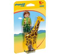 Playmobil 9380, 1.2.3, Custode Dello Zoo con Giraffa