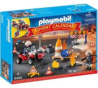 PLAYMOBIL 9486 - Calendario dell'Avvento "Vigili del Fuoco in azione", Dai 4 anni
