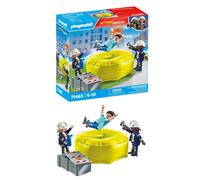 PLAYMOBIL Action Heroes 71465 Materasso di Salvataggio dei Pompieri con caschi