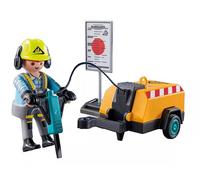 Playmobil Action Heroes Set 71752 Operaio edile con compressore NUOVO SENZA S...
