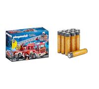 PLAYMOBIL Autopompa VF, scala/luci/suoni, 5+ anni, 9463, & Batterie AAA Alcaline Amazon Basics 12 pz, 10 anni