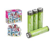 PLAYMOBIL Casa Bambole, campanello funzionante, 4+ anni, 70205, & Batterie AAA Ricaricabili Amazon Basics 4 pz, 850mAh