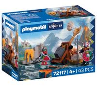PLAYMOBIL | Cavalieri | Catapulta in pietra dei Cavalieri del Drago | Catapulta con funzione di lancio e muro roccioso | Giocattolo per bambini dai 4 anni in su | 72117