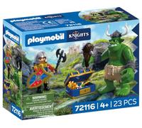 PLAYMOBIL | Cavalieri | Troll con il tesoro dei Cavalieri del Leone | Personaggio troll con clava mobile e scrigno del tesoro | Giocattolo per bambini dai 4 anni in su | 72116