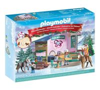 PLAYMOBIL Christmas Baking at the Riding Café Set da gioco con statuine, Calendario dell’Avvento Cavalli della cascata