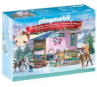 PLAYMOBIL Christmas Baking at the Riding Café Set da gioco con statuine, Calendario dell’Avvento Cavalli della cascata