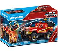 PLAYMOBIL City Action 71194 Fuoristrada dei Vigili del Fuoco, Auto dei Pompieri con Lancia Antincendio, Giocattolo per Bambini dai 4 Anni in su