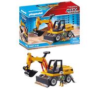 PLAYMOBIL City Action 71407 Escavatore, Corpo Rotante a 360° e Piedi di appoggio, Giocattolo per Bambini dai 4 Anni in su