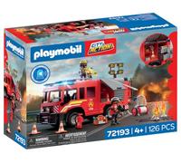 PLAYMOBIL | City Action | Automezzo di soccorso dei pompieri | Veicolo con luci e suoni, cannone ad acqua, proiettili in schiuma e ampia attrezzatura | Per bambini da 4 anni | 72193