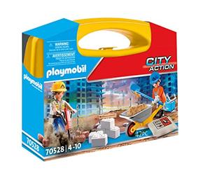 PLAYMOBIL- City Life 70528 Carrying Case Construction Site, per Bambini dai 4 Anni