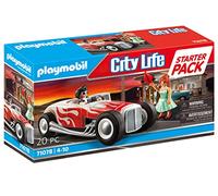 PLAYMOBIL City Life 71078 Starter Pack Hot Rod, Auto Giocattolo Stile Anni '50, Primo Giocattolo per Bambini dai 4 Anni in su