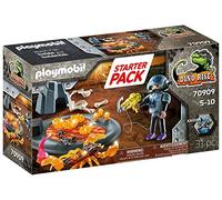 PLAYMOBIL Dino Rise 70909 Starter Pack Scontro con Lo Scorpione di Fuoco, Giocattoli per Bambini dai 5 Anni