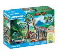 PLAYMOBIL | Dinos | Incontro con il Brachiosauro e Hovercraft | Set di Gioco con Dinosauri | Avventura con i Dinosauri per Bambini dai 4 Anni in Su | 71819