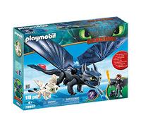 PLAYMOBIL DreamWorks Dragons 70037, Sdentato e Hiccup con Baby Dragon, dai 4 Anni
