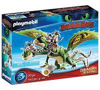 PLAYMOBIL DreamWorks Dragons 70730, Dragon Racing, Testabruta e Testaditufo con Vomito e Rutto, dai 4 Anni