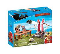 PLAYMOBIL DreamWorks Dragons 9461, Skaracchio con lanciatore di pecore, Dai 4 anni
