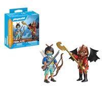 Playmobil Duo - Set Cavaliere Novelmore contro Raider Burnham, 15 pezzi, con armi e accessori
