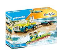 Playmobil Family Fun Auto Da Spiaggia Con Rimorchio Per Canoa 70436b
