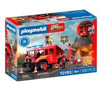 PLAYMOBIL | City Action | Automezzo di soccorso dei pompieri | Veicolo con luci e suoni, cannone ad acqua, proiettili in schiuma e ampia attrezzatura | Per bambini da 4 anni | 72193