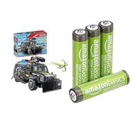 PLAYMOBIL Forze Speciali 4x4, luci/suoni, 5+ anni, & Batterie AAA Ricaricabili Amazon Basics 4 pz, 850mAh