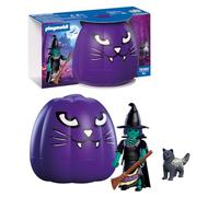PLAYMOBIL | Halloween | Zucca: Strega | Strega magica con gatto, scopa e zucca-contenitore | Per bambini dai 4 anni in su | 72360