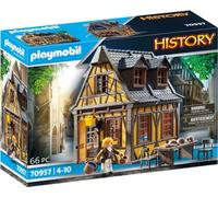 PLAYMOBIL History 70957, casa medievale, 66 pezzi, dai 4 anni in su, con personaggio e arredamento: sedie, tavolo, cassettiera, letto e molto altro ancora, giocattolo da costruzione, giocattolo da