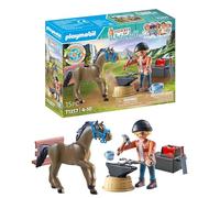 Playmobil 71357 maniscalco con cavallo per bambini dai 4 anni in su