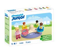 PLAYMOBIL Junior 71701 Bambini e giostra, Include quattro personaggi e una giostra, Da 1 anno