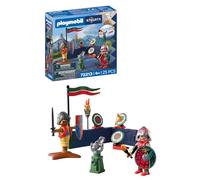 PLAYMOBIL | Knights | Addestramento del cavaliere del drago | Campo di addestramento con cannone, bersagli, manichino di paglia e armi | Per bambini dai 4 anni in su | 72213