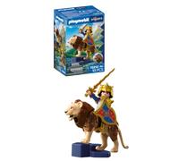 PLAYMOBIL | Knights | Leone con cavaliere dorato | Set da combattimento con leone corazzato, cavaliere dorato e armi | Per bambini dai 4 anni in su | 72212